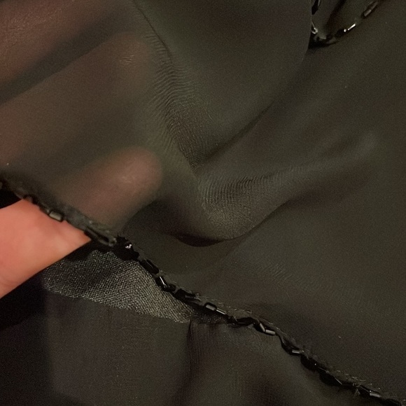 Patra Flapper Dress Tiered Chiffon Size 12 Black Fits Like Size 8 LBD - Picture 8 of 11